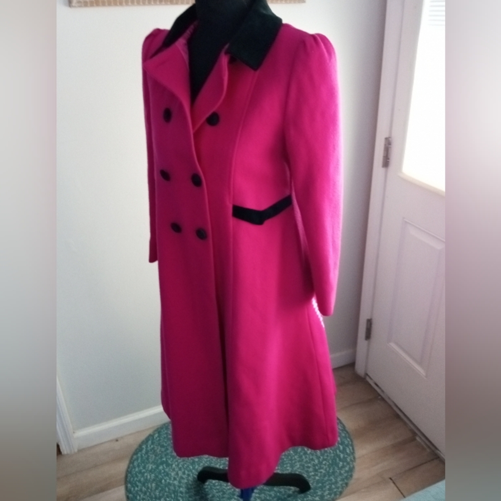 Vibrant Fusica Pink Kids' Pea Coat (Used Condition) See Measurements For Size